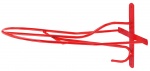 Věšák sedla angl.model , červený,černý- délka 54cm