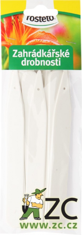 Jmenovka Rosteto L 6 bílá 15x1,7 cm 15 ks-rovná