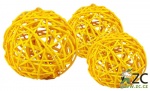 Dekorace - Lata Ball 4 cm - žlutý 4 ks