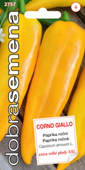 Paprika zeleninová - CORNO GIALLO / Dobrá semena