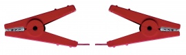 Kabel spojovací červený se dvěma krokodýly 60cm