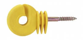 Izolátor kruhový, držák prům. 6mm, žlutý